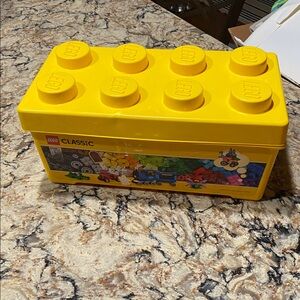 Classic Yellow Lego Storage Bin. 14x7. Little damage on decal. Pretty clean